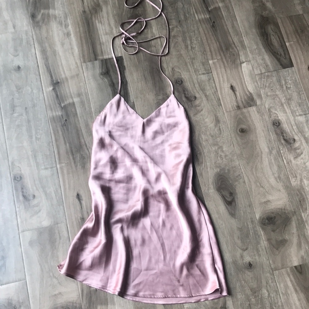 AfterHoursLA Baby Pink Silk Slip Dress